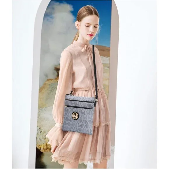 Crossbody Bag Women Vegan Leather Lightweight Purse with Zippers - Picture 3 of 8